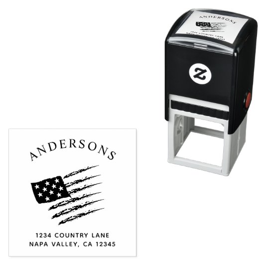 Patriottische Amerikaanse vlag | Aangepast retoura Zelfinktende Stempel (In situ)