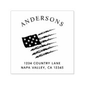 Patriottische Amerikaanse vlag | Aangepast retoura Zelfinktende Stempel (Design)