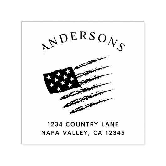 Patriottische Amerikaanse vlag | Aangepast retoura Zelfinktende Stempel (Design)