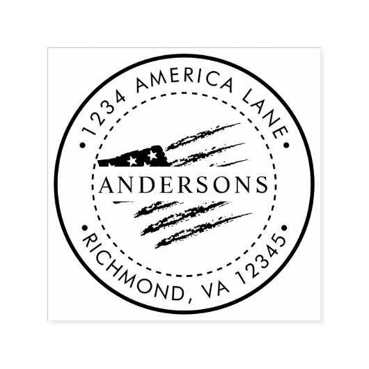 Patriottische Amerikaanse vlag | Aangepast retoura Zelfinktende Stempel (Design)