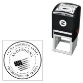 Patriottische Amerikaanse vlag | Aangepast retoura Zelfinktende Stempel (In situ)