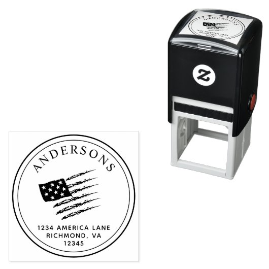 Patriottische Amerikaanse vlag | Aangepast retoura Zelfinktende Stempel (In situ)