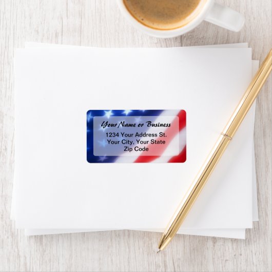 Patriottische Amerikaanse vlag Aangepaste adreslab Etiket (Insitu)