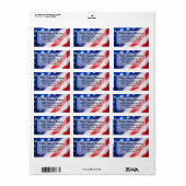 Patriottische Amerikaanse vlag Aangepaste adreslab Etiket (Full Sheet)