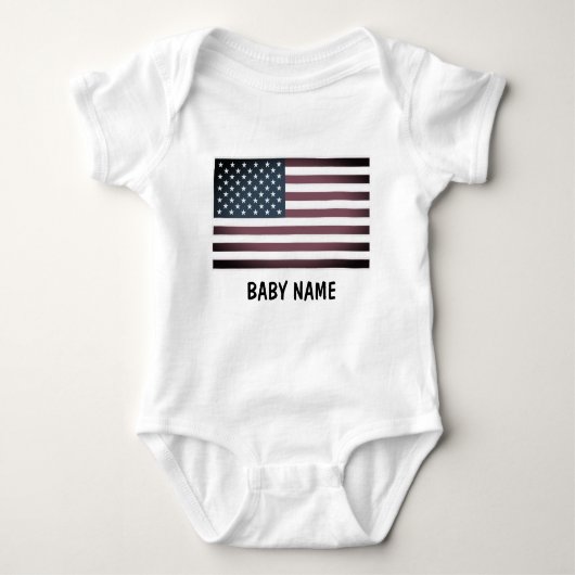 Patriottische Amerikaanse vlag aangepaste baby naa Romper (Voorkant)