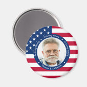 Patriottische Amerikaanse vlag Aangepaste foto Mem Magneet (Voorkant / Achterkant)