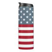 Patriottische Amerikaanse vlag aangepaste naam Thermosbeker (Geroteerd rechts)