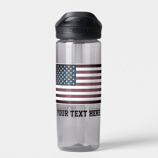 Patriottische Amerikaanse vlag, aangepaste naam wa Waterfles (Achterkant)