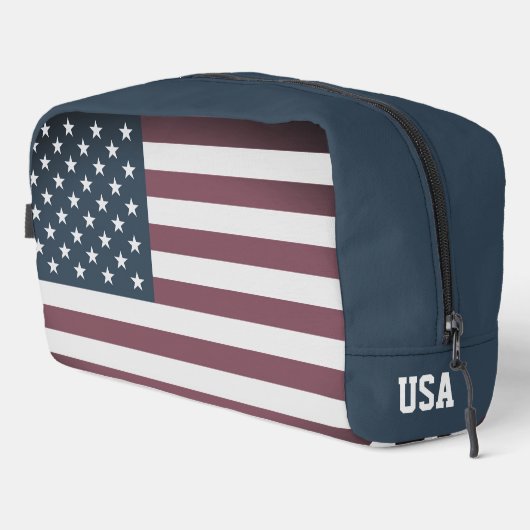 Patriottische Amerikaanse vlag aangepaste reis toi Toilettasje (Rechterhoek)