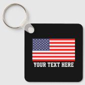 Patriottische Amerikaanse vlag aangepaste sleutelh Sleutelhanger (Voorkant)
