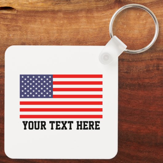 Patriottische Amerikaanse vlag aangepaste sleutelh Sleutelhanger (Achterkant)