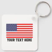 Patriottische Amerikaanse vlag aangepaste sleutelh Sleutelhanger (Achterkant)
