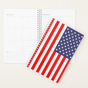 Patriottische Amerikaanse vlag aangepaste spiraalp Planner