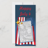 Patriottische Amerikaanse Vlag Aanpasbare Fotokaar Feestdagenkaart (Voorkant)