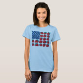 Patriottische Amerikaanse vlag Aardbei Blueberry A T-shirt (Voorkant volledig)