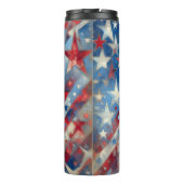 Patriottische Amerikaanse vlag Abstracte kunst Thermosbeker (Achterkant)