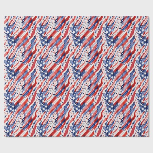 Patriottische Amerikaanse vlag Abstracte verf spla Cadeaupapier (Vlak)