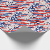 Patriottische Amerikaanse vlag Abstracte verf spla Cadeaupapier (Hoek)