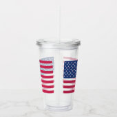 Patriottische Amerikaanse vlag Acryl Drinkbeker (Rechts)