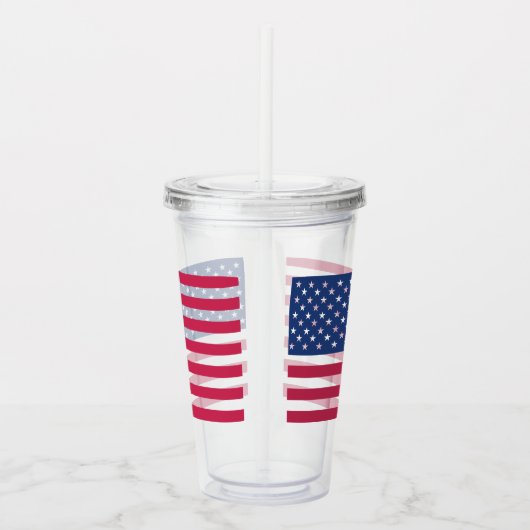 Patriottische Amerikaanse vlag Acryl Drinkbeker (Rechts)