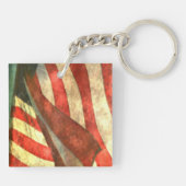 Patriottische Amerikaanse vlag Acrylische Sleutelh Sleutelhanger (Achterkant)