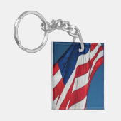 Patriottische Amerikaanse vlag Acrylische Sleutelh Sleutelhanger (Voorkant Links)