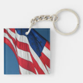 Patriottische Amerikaanse vlag Acrylische Sleutelh Sleutelhanger (Achterkant)