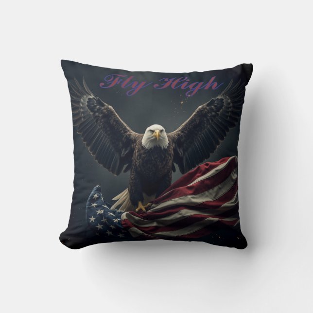 Patriottische Amerikaanse vlag adelaar Kussen (Voorkant)