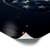 Patriottische Amerikaanse vlag adelaar Perfect Poster (Hoek)