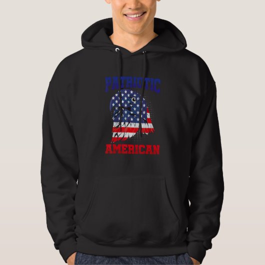 Patriottische Amerikaanse Vlag Adelaar Trots Ameri Hoodie (Voorkant)