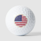 Patriottische Amerikaanse vlag & Amerikaanse Golf  Golfballen (Voorkant)