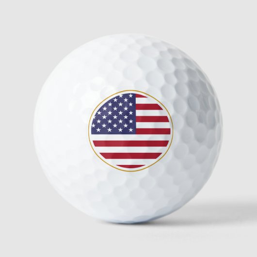 Patriottische Amerikaanse vlag & Amerikaanse Golf  Golfballen (Voorkant)