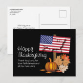 Patriottische Amerikaanse vlag | AMERIKAANSE THANK Briefkaart (Voorkant / Achterkant)