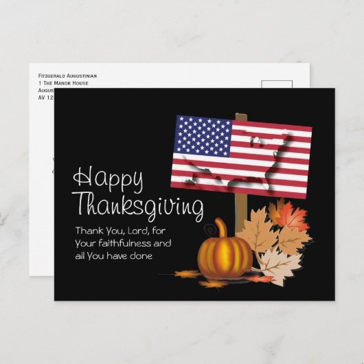 Patriottische Amerikaanse vlag | AMERIKAANSE THANK Briefkaart (Voorkant / Achterkant)