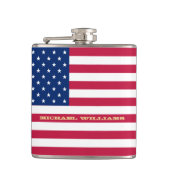 Patriottische Amerikaanse vlag Amerikaanse vlag Bi Heupfles (Voorkant)