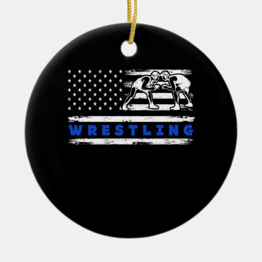 Patriottische Amerikaanse vlag: Amerikaanse vlag: Keramisch Ornament (Voorkant)