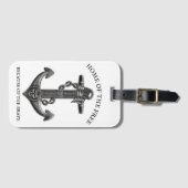 Patriottische Amerikaanse vlag anker piraten nauti Bagagelabel (Voorkant (horizontaal))