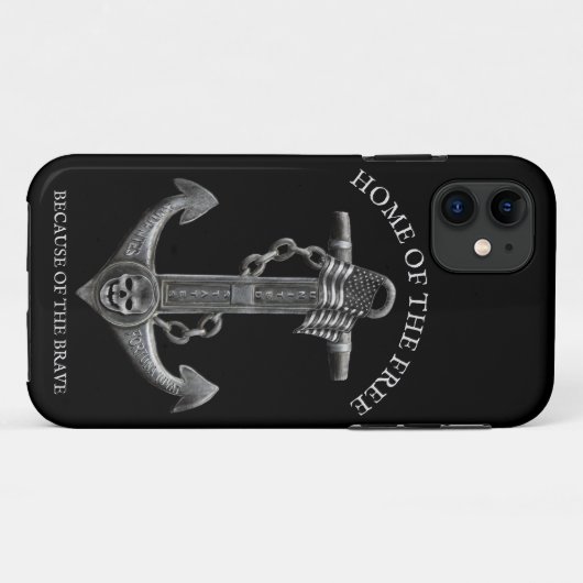 Patriottische Amerikaanse vlag anker piraten nauti Case-Mate iPhone Case (Achterkant (horizontaal))