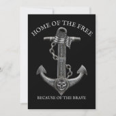 Patriottische Amerikaanse vlag anker piraten nauti Feestdagenkaart (Voorkant)