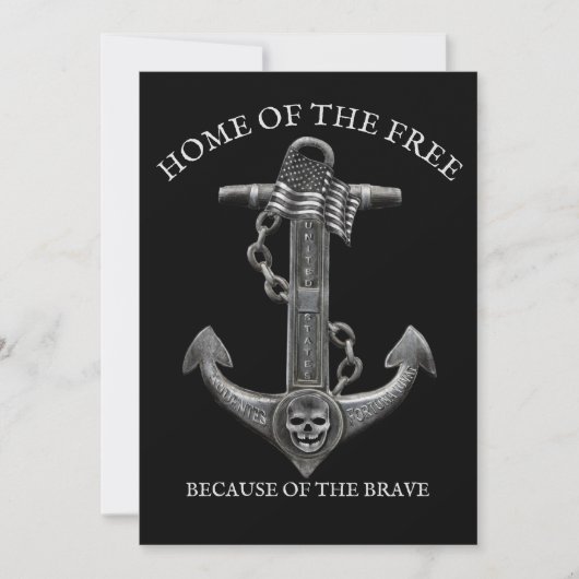 Patriottische Amerikaanse vlag anker piraten nauti Feestdagenkaart (Voorkant)