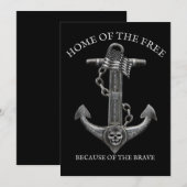 Patriottische Amerikaanse vlag anker piraten nauti Feestdagenkaart (Voorkant / Achterkant)