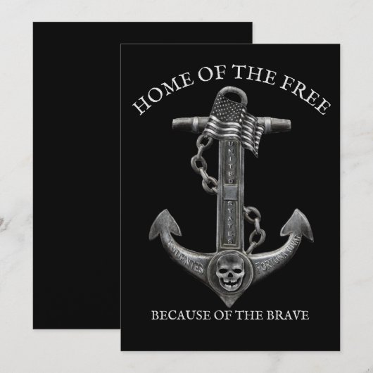 Patriottische Amerikaanse vlag anker piraten nauti Feestdagenkaart (Voorkant / Achterkant)