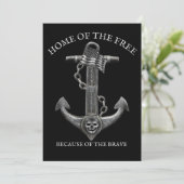 Patriottische Amerikaanse vlag anker piraten nauti Feestdagenkaart (Staand voorkant)
