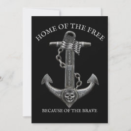 Patriottische Amerikaanse vlag anker piraten nauti Feestdagenkaart