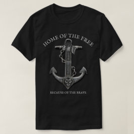 Patriottische Amerikaanse vlag anker piraten nauti T-shirt