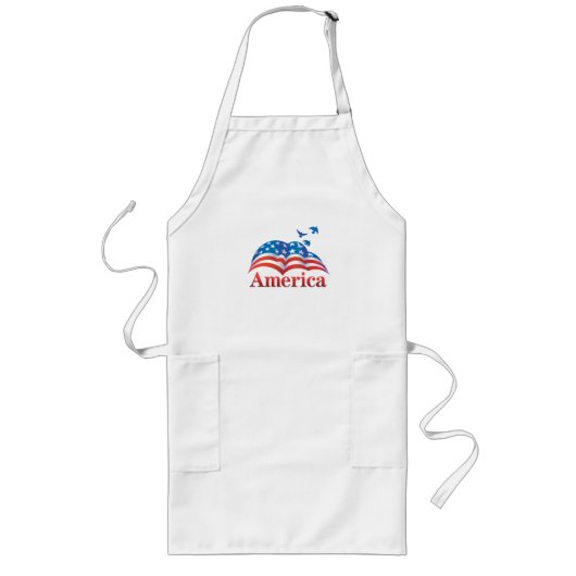 Patriottische Amerikaanse vlag Apron Lang Schort (Voorkant)