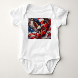Patriottische Amerikaanse Vlag Baby Eén-delig Romp Romper