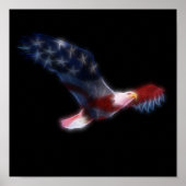 Patriottische Amerikaanse vlag Bald Eagle Poster (Voorkant)