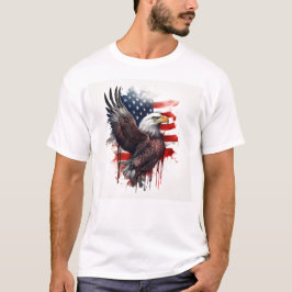Patriottische Amerikaanse vlag Bald Eagle T-shirt