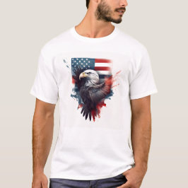 Patriottische Amerikaanse vlag Bald Eagle T-shirt
